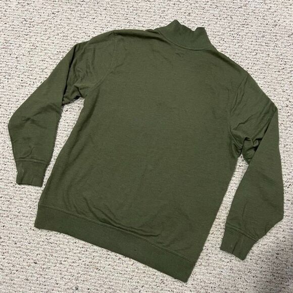 Dockers Quarter Zip Olive Green Sweatshirt Size Large - Picture 2 of 6
